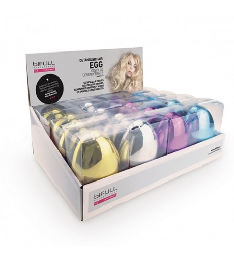 Expositor Mini Cepillos Desenredantes Detangler Hair Egg Bifull.
